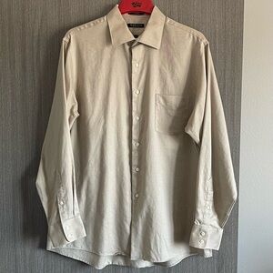 Van Heusen Tan Dress Shirt - Royal Oxford - Size 17 34|35  XL